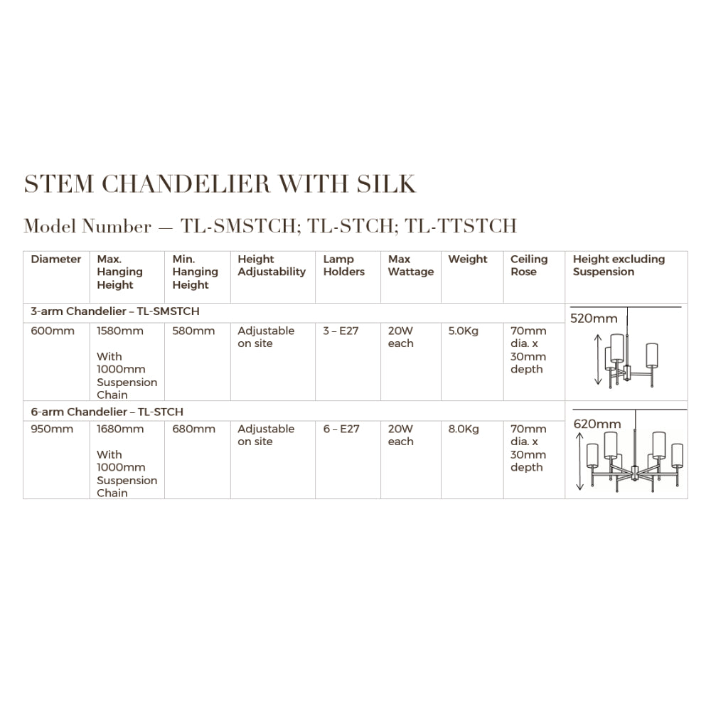 Small Stem Chandelier