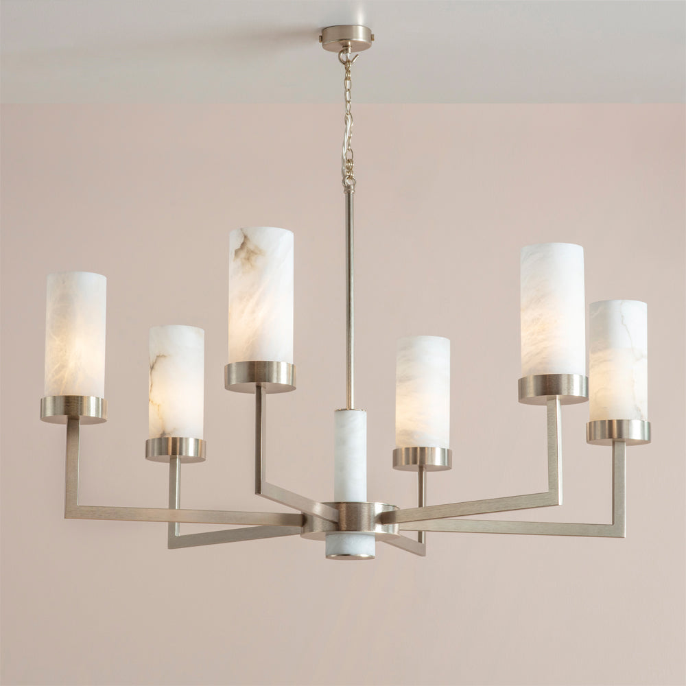 Compass Chandelier with Alabaster