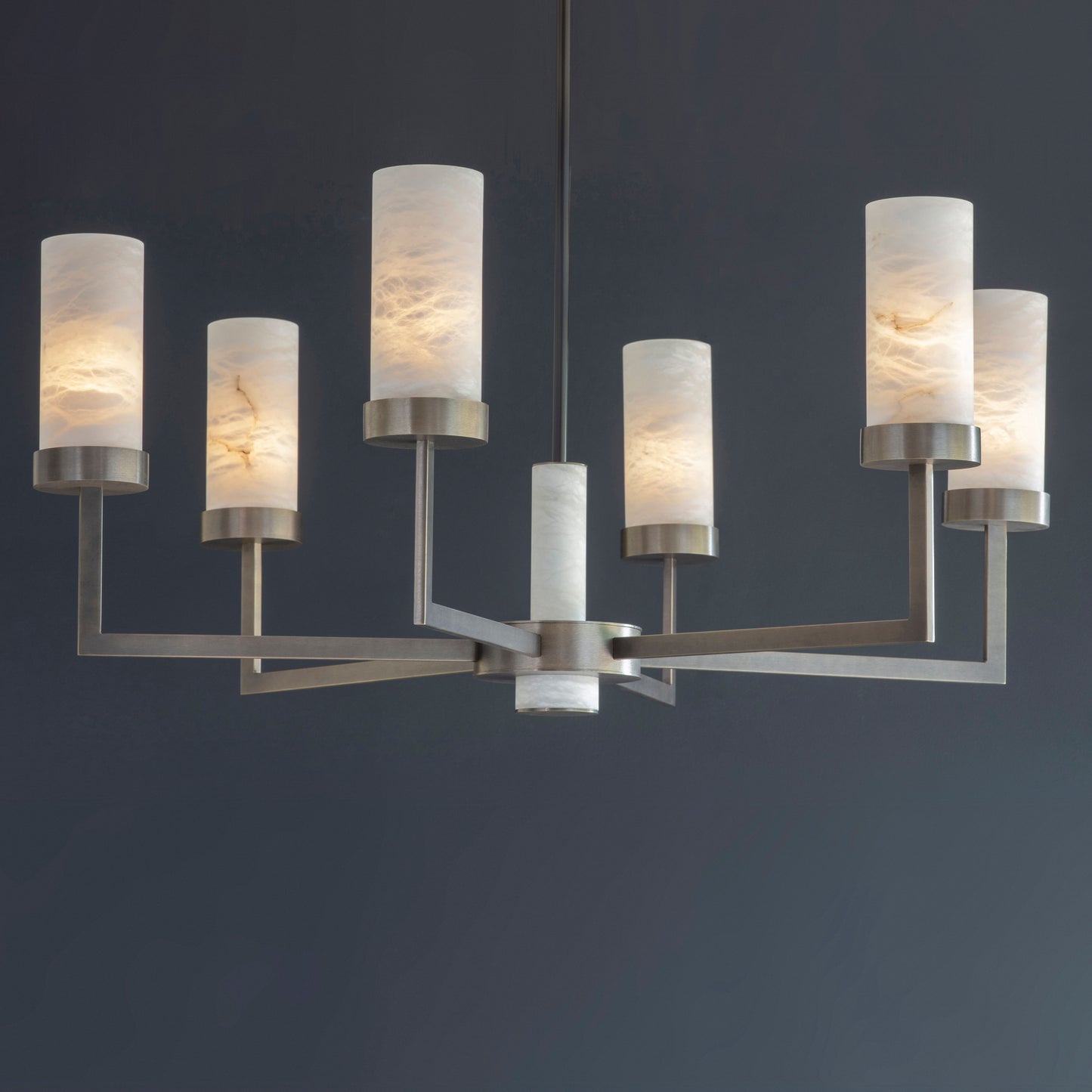 Compass Chandelier with Alabaster