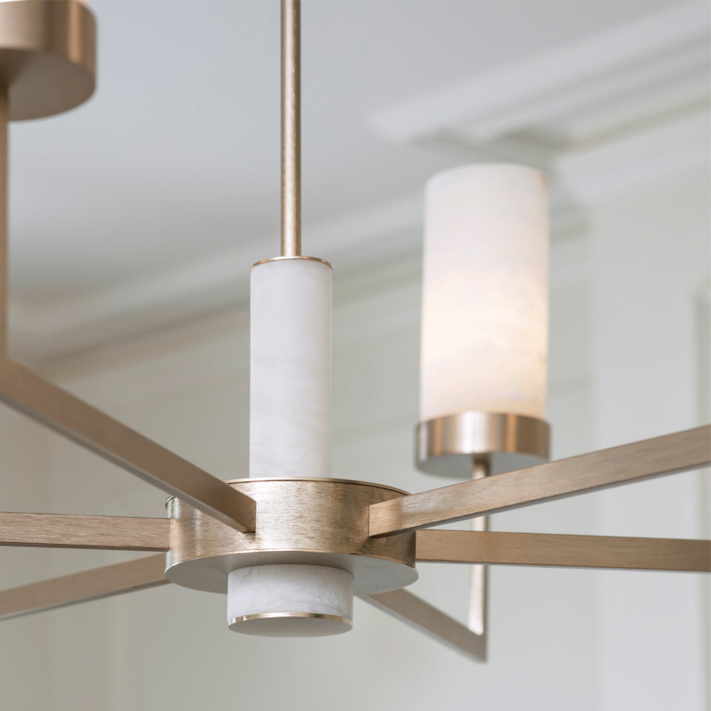 Compass Chandelier with Alabaster